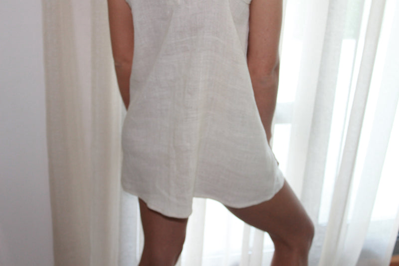 Handwoven linen towel dress